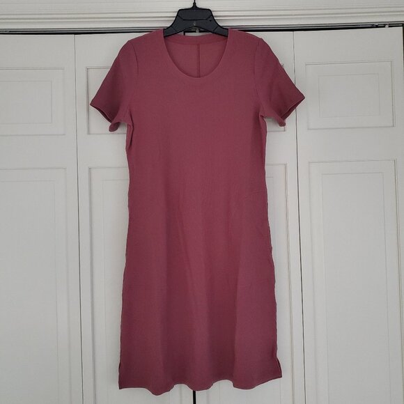 Woolx Harlowe Ribbed Dress Wool Blend Powdered Rose Small - Picture 1 of 9